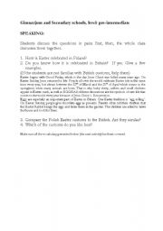 English Worksheet: Easter speaking