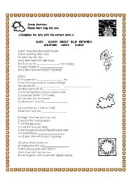 English Worksheet: Please dont stop the rain - James Morrison