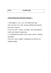 English Worksheet: grammar quiz
