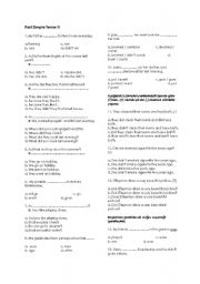 English worksheet: past simple vs present simple