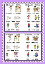 English Worksheet: plurals