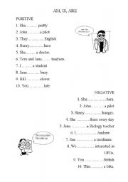 English Worksheet: to be