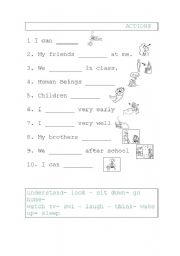 English worksheet: ACTIONS