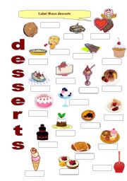 English Worksheet: FOOD 7 - Desserts