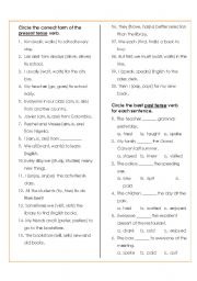 Simple Past and Simple Present Worksheet