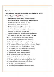 English worksheet: Simple Present Worksheet