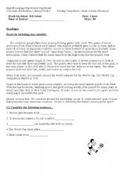 English Worksheet: Soccer or Football 