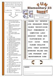 English Worksheet: Fun Sheet Elementary 23