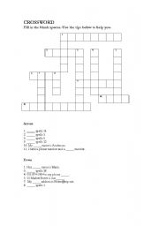 English Worksheet: Crossword