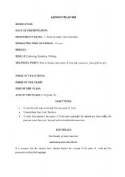 English worksheet: Body Parts + Have/Has got