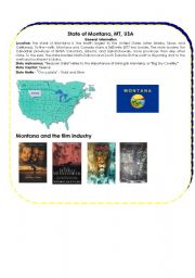 English Worksheet: Montana, USA
