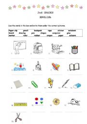 English Worksheet: class objetcs