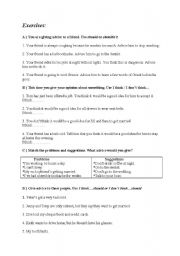 English worksheet: should