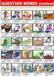 English Worksheet: QUESTION WORDS (REVIEW)