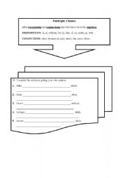 English Worksheet: Participle Clauses