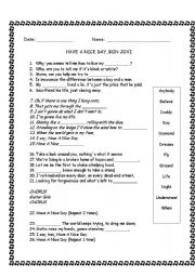 English worksheet: Have a nice day