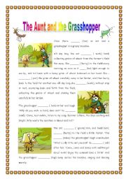 The Ant and the Grasshopper - Past Simple - 2 pages