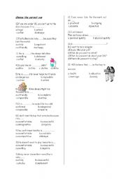 English Worksheet: revision 8th year unit 9/12  part 1