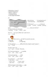 English worksheet: revision 8th year unit 9/12 part 2