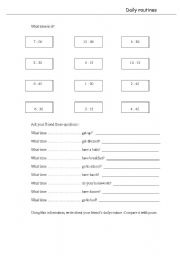 English worksheet: Daily Routines