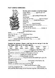 English Worksheet: PAST SIMPLE EXERCISES