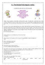 English Worksheet: The Simple Past - regular verbs - Jokes