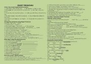 English Worksheet: object pronouns