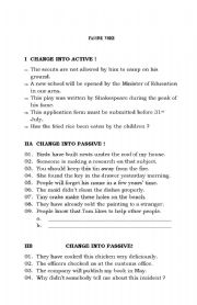 English Worksheet: Passive Voice Quiz