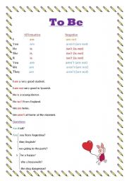 English worksheet: To Be