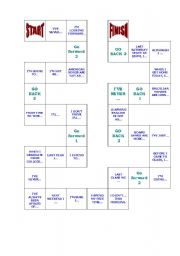 BOARD GAME - GRAMMAR STRUCTURES FOR PRE INTERMEDIATE STUDENTS