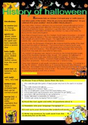 English Worksheet: History of halloween