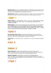 English Worksheet: classroom activities and games