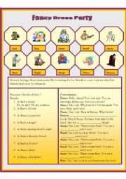 English Worksheet: A Fancy Dress Party