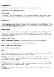 English worksheet: All about easter
