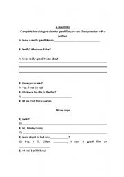English Worksheet: A great film