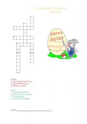 English Worksheet: Easter Crossword Puzzle