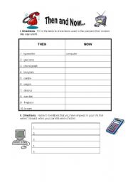 English Worksheet: Then and Now