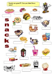 English Worksheet: FOOD 6 - snacks