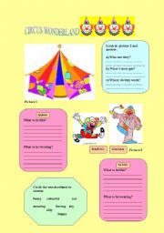 English Worksheet: circus wonderland