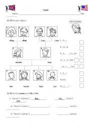 English Worksheet: My family