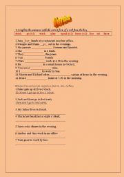 English worksheet: Verbs