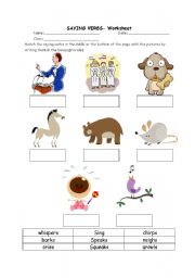 English Worksheet: Saying Verbs Worksheet