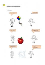 English Worksheet: Speaking and interaction