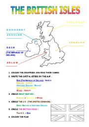 English Worksheet: THE BRITISH ISLES