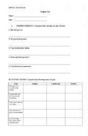 English Worksheet: present perfect