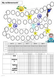 English Worksheet: students achievemnt chart