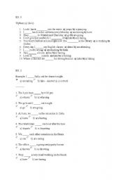 English Worksheet: ex. pr simple & pr. contin.