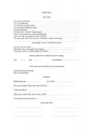 English worksheet: polite expressions for Housekeeping