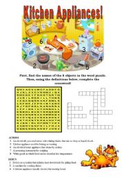 Kitchen appliances! Word puzzle and crossword!