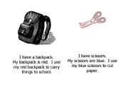 English worksheet: My School Supplies - book